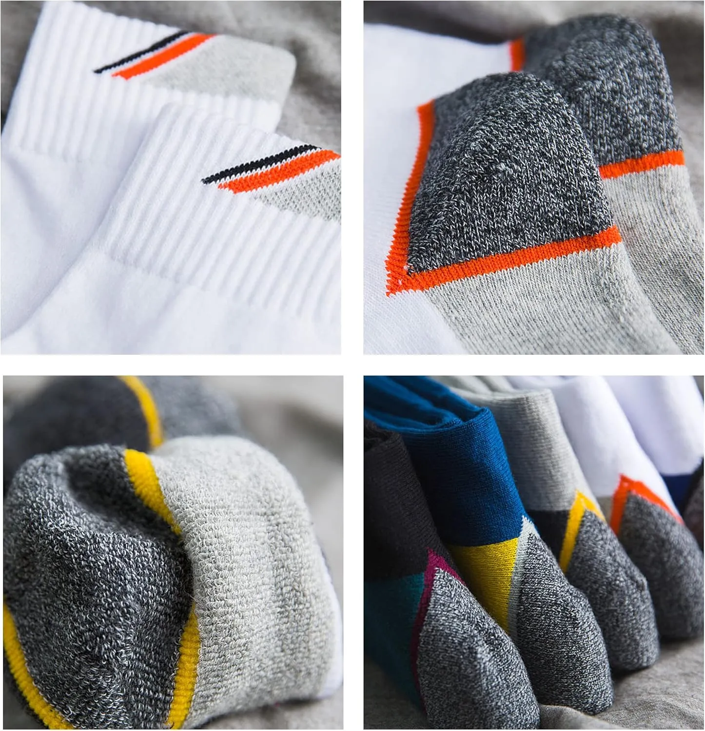 5 Pairs Men's Performance Cotton Cushioned Athletic Ankle Socks