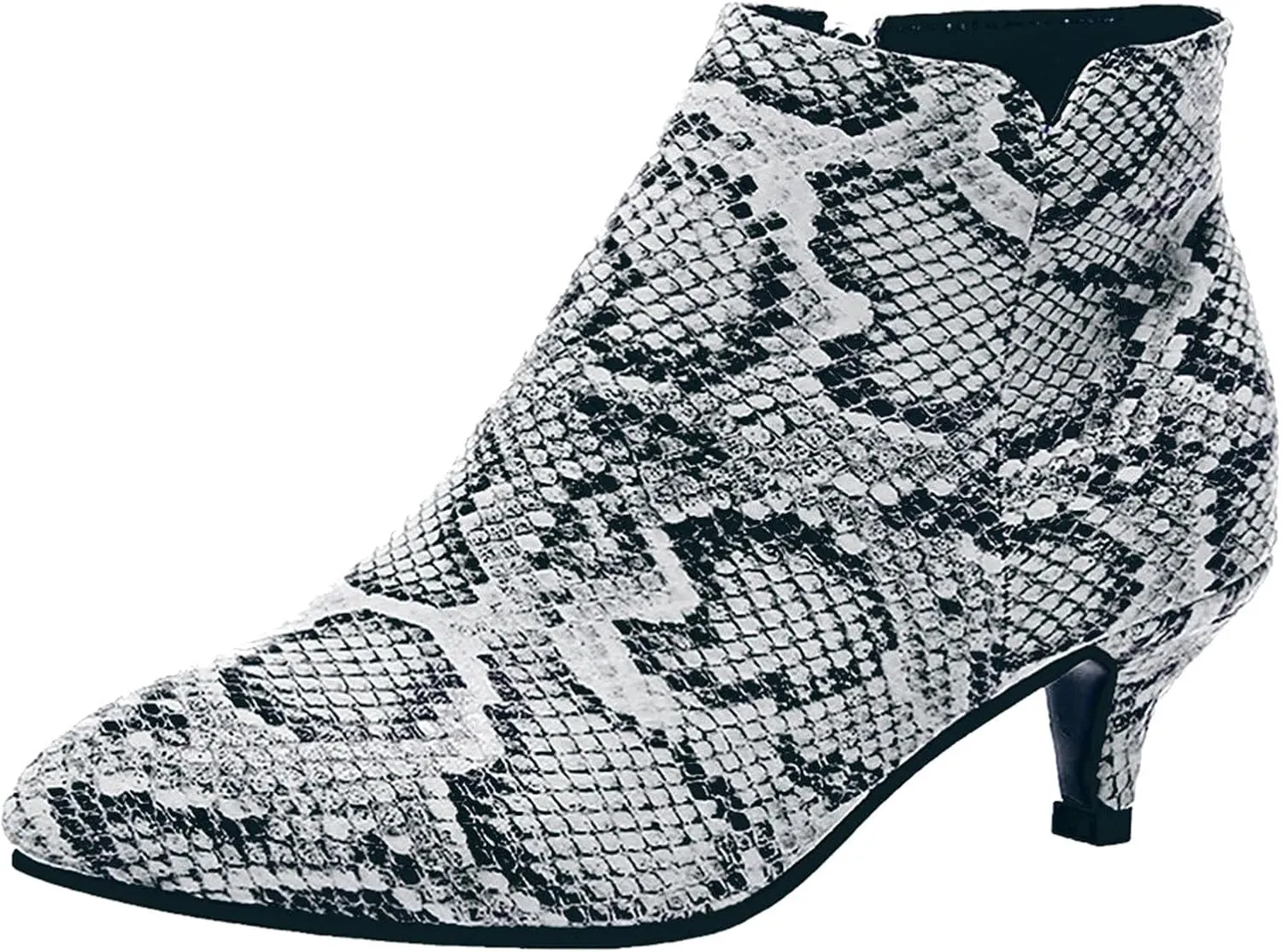 Ankle Boots for Women Dressy Mid Calf Boots for Women Pointed Toe Fine Heel Boot Leopard Print Side Zipper Large Size