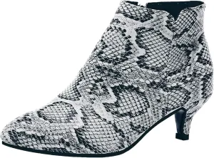 Ankle Boots for Women Dressy Mid Calf Boots for Women Pointed Toe Fine Heel Boot Leopard Print Side Zipper Large Size