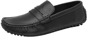 Anti-Slip Comfortable Fashion Outdoor Slip On Mens Loafers Solid Color Leather Driving Flat Heel Loafers