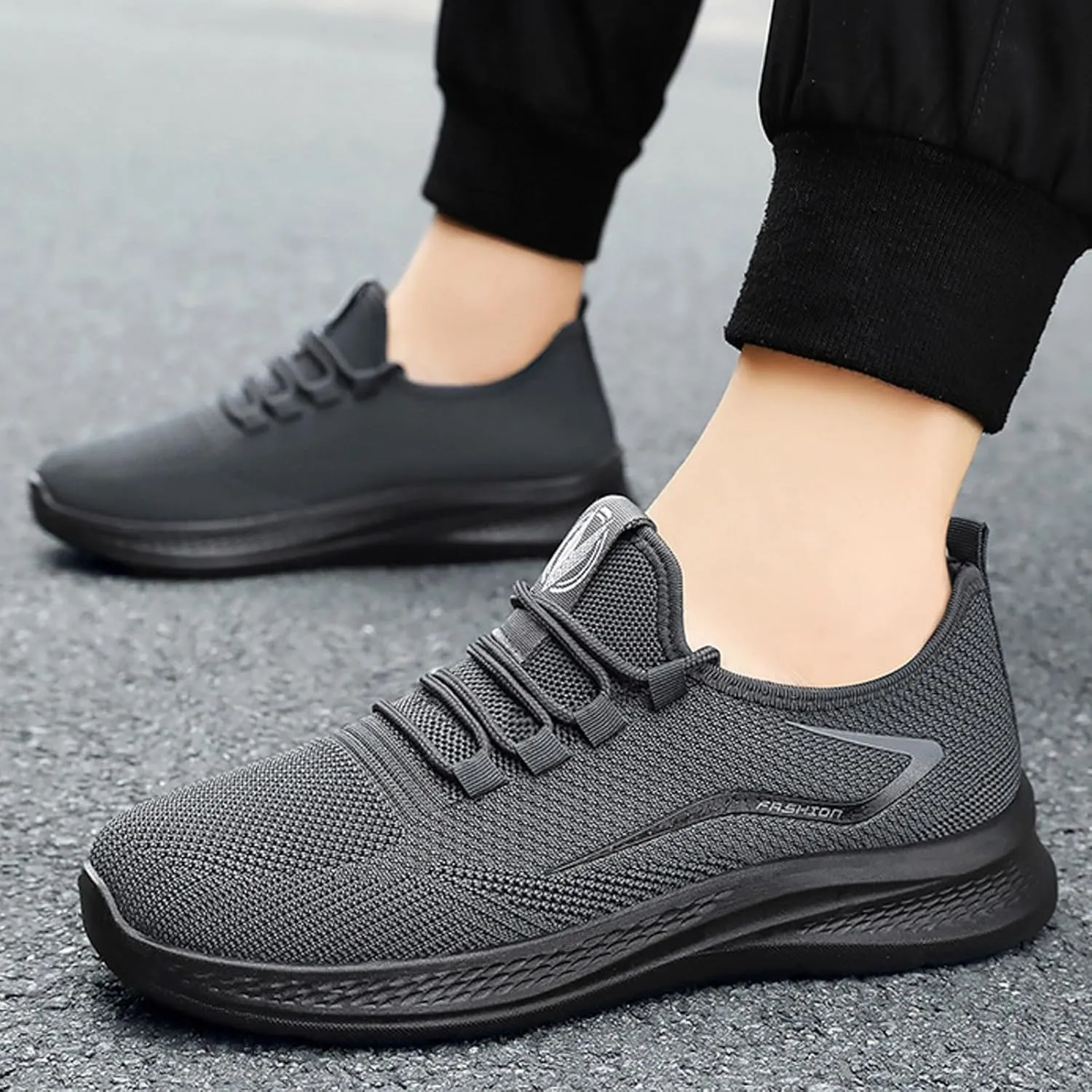 Arch Support Walking Shoes for Men Casual Sneaker Mesh Breathable Walking Shoe Convenient Elderly Slip on Shoes