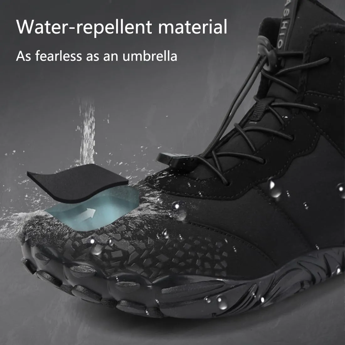 Barefoot Winter Shoes, Wide Toe Barefoot Winter Boots, Warm Casual Winter Barefoot Shoes, Non-Slip Sneakers