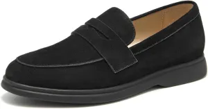 BEAU TODAY Suede Loafers Flats for Women, Womens Slip On Penny Loafers, Leather Driving Comfortable Dress Ladies Loafers Casual Office Work Shoes