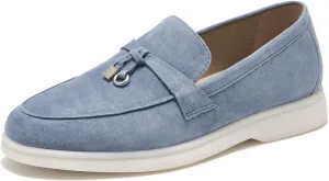 BEAU TODAY Suede Loafers Flats for Women, Womens Slip On Penny Loafers, Leather Driving Comfortable Dress Ladies Loafers Casual Office Work Shoes