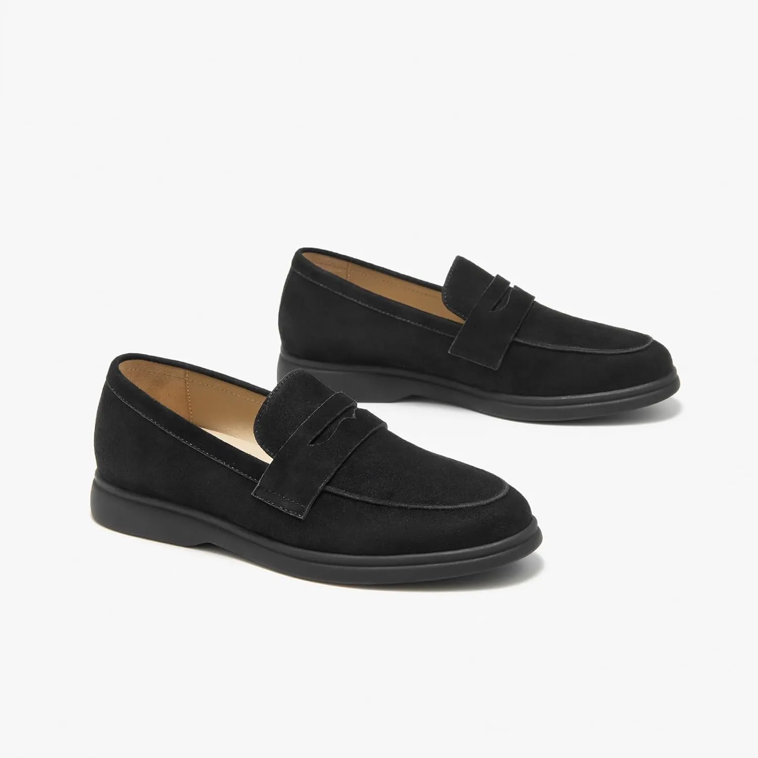 BEAU TODAY Suede Loafers Flats for Women, Womens Slip On Penny Loafers, Leather Driving Comfortable Dress Ladies Loafers Casual Office Work Shoes