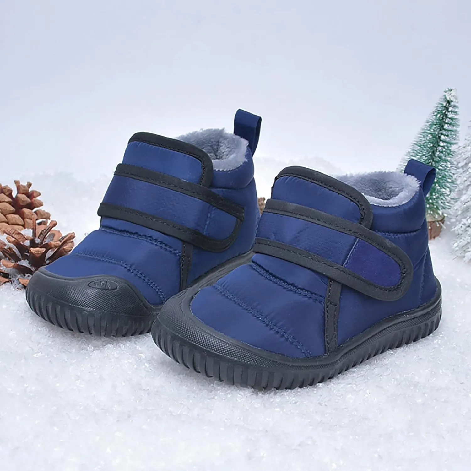 Boys Waterproof Snow Boots Soft Sole Plus Velvet Warm Snow Boots Outdoor Comfortable Winter Shoes