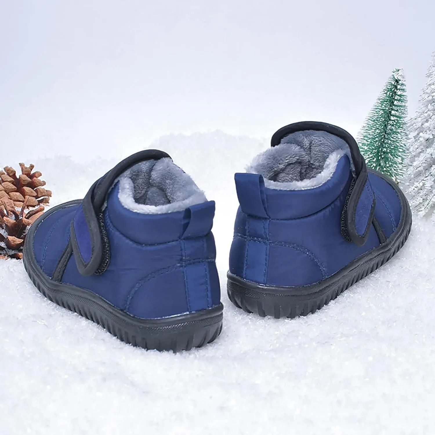 Boys Waterproof Snow Boots Soft Sole Plus Velvet Warm Snow Boots Outdoor Comfortable Winter Shoes