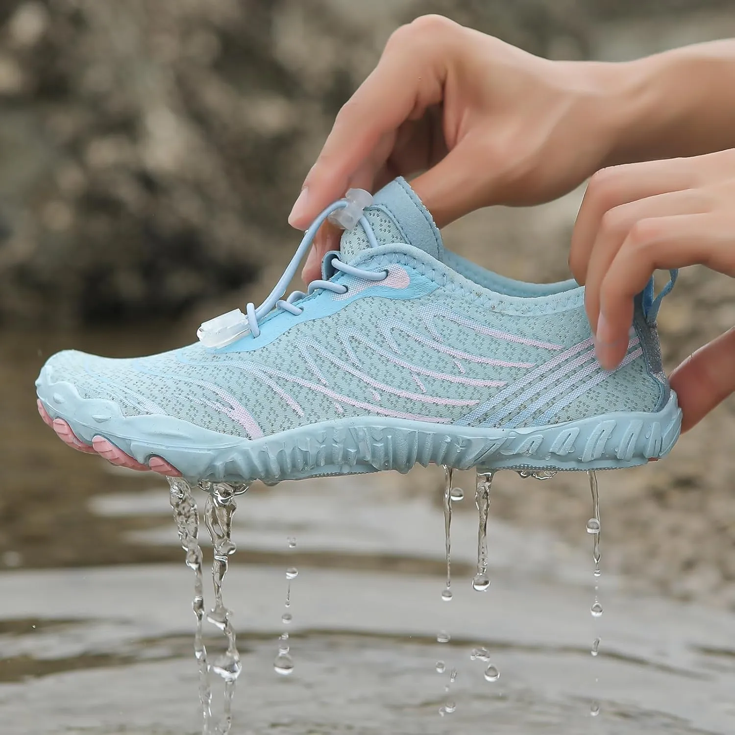 Breathable Barefoot Shoes for Women Men, Quick Dry Zero Drop Trail Running Shoes, Outdoor Athletic Hiking Sports Footwear Summer Beach Swim Surfing with Non-Slip Sole & Wide Toe Box
