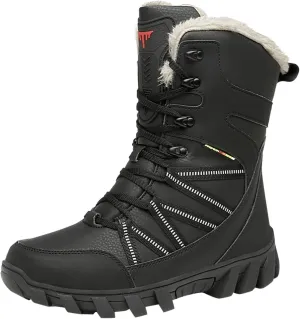 Cotton Snow Boots for Men Water Proof Insulated Mid Calf Boots Fleece Lined Warm Winter Non Slip Snow Boots