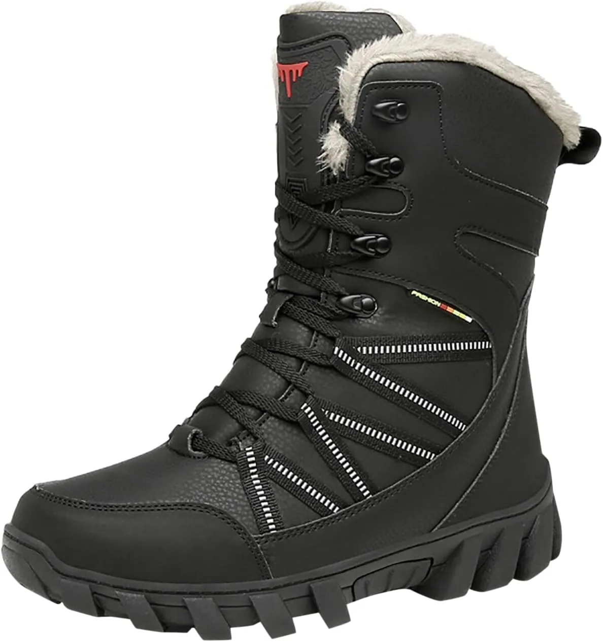 Cotton Snow Boots for Men Water Proof Insulated Mid Calf Boots Fleece Lined Warm Winter Non Slip Snow Boots