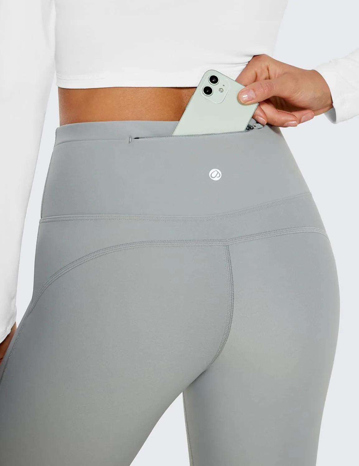 CRZ YOGA Womens Fleece Lined Flare Leggings 31" Bootcut Yoga Pants Tummy Control Winter Thermal Warm Soft Casual Lounge