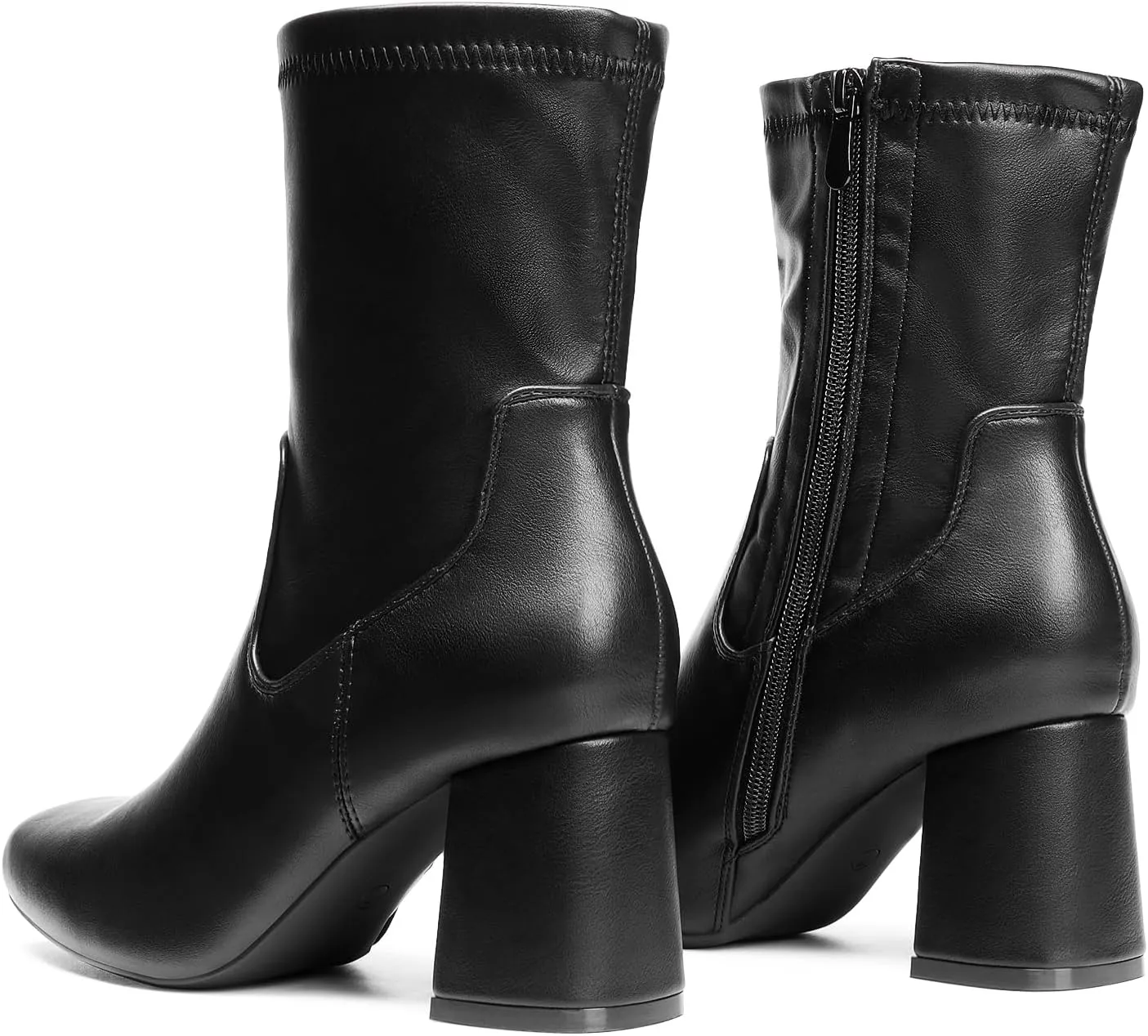 DREAM PAIRS Women's Gogo Boots Mid Calf Low Block Heel Boots Zipper Square Toe Ankle Boots For Party Cosplay Dance