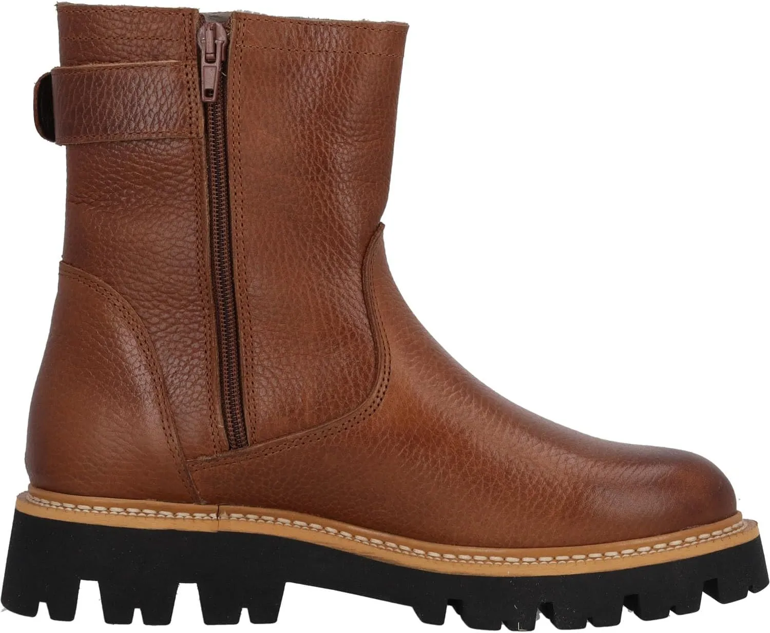 Ensah Women's Winter Boots, Warm Winter Shoes, Genuine Leather, Modern Winter Boots with Zip