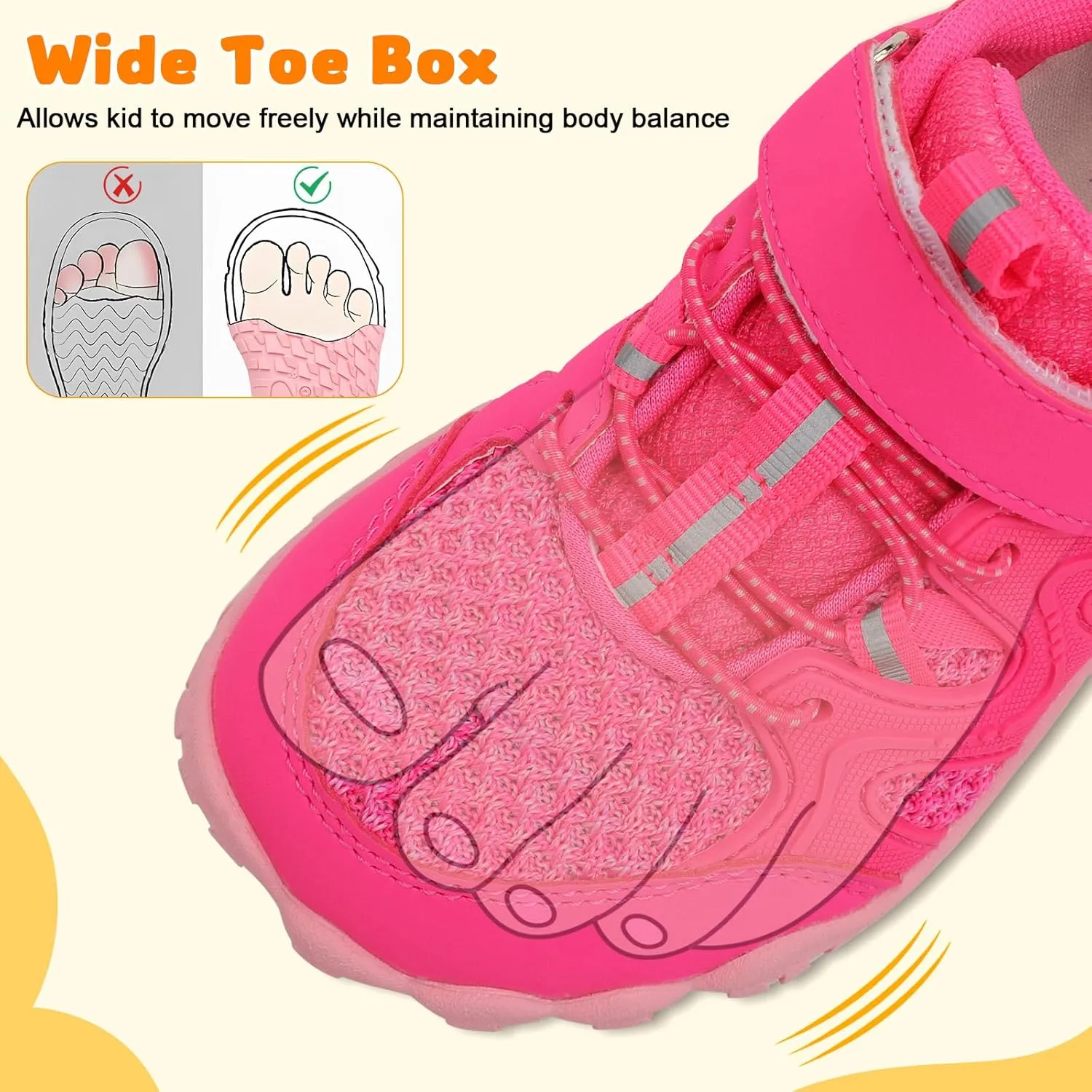 FEETCITY Kids Barefoot Shoes Boys Girls Sneakers Toddler Walking Shoes Kids Hiking Shoe Lightweight Outdoor Tennis Shoe