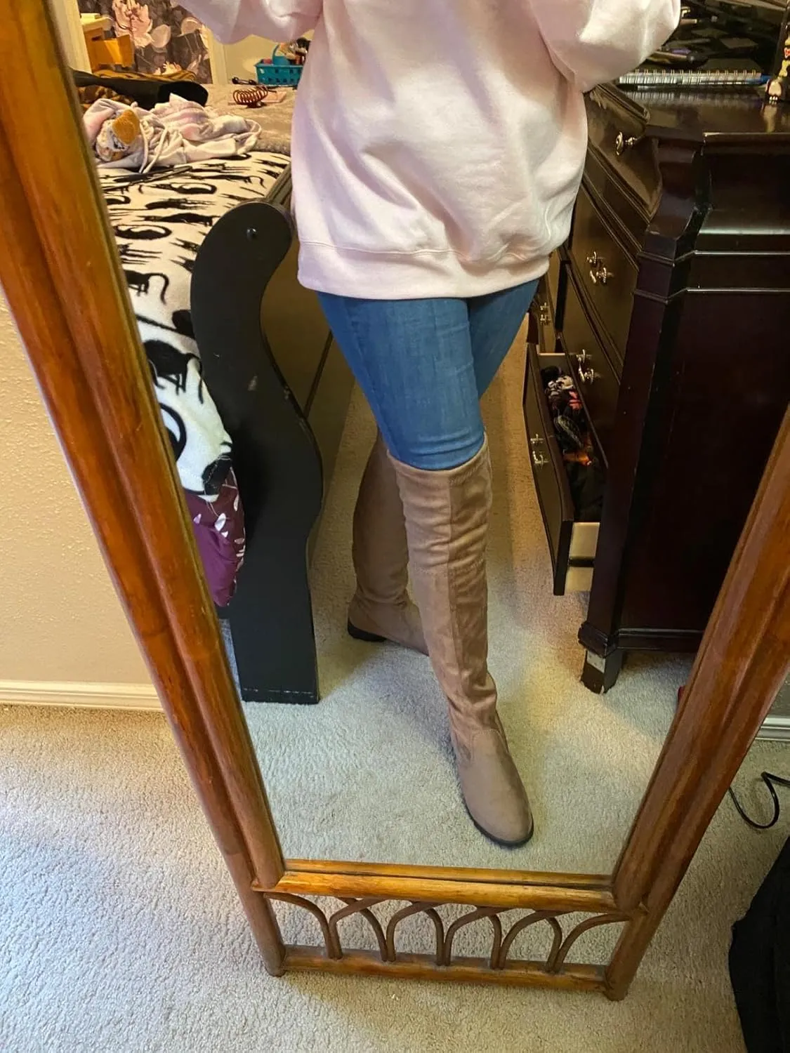 Forever Link Jalen-H4 Women's Over The Knee Thigh High Flat Boot