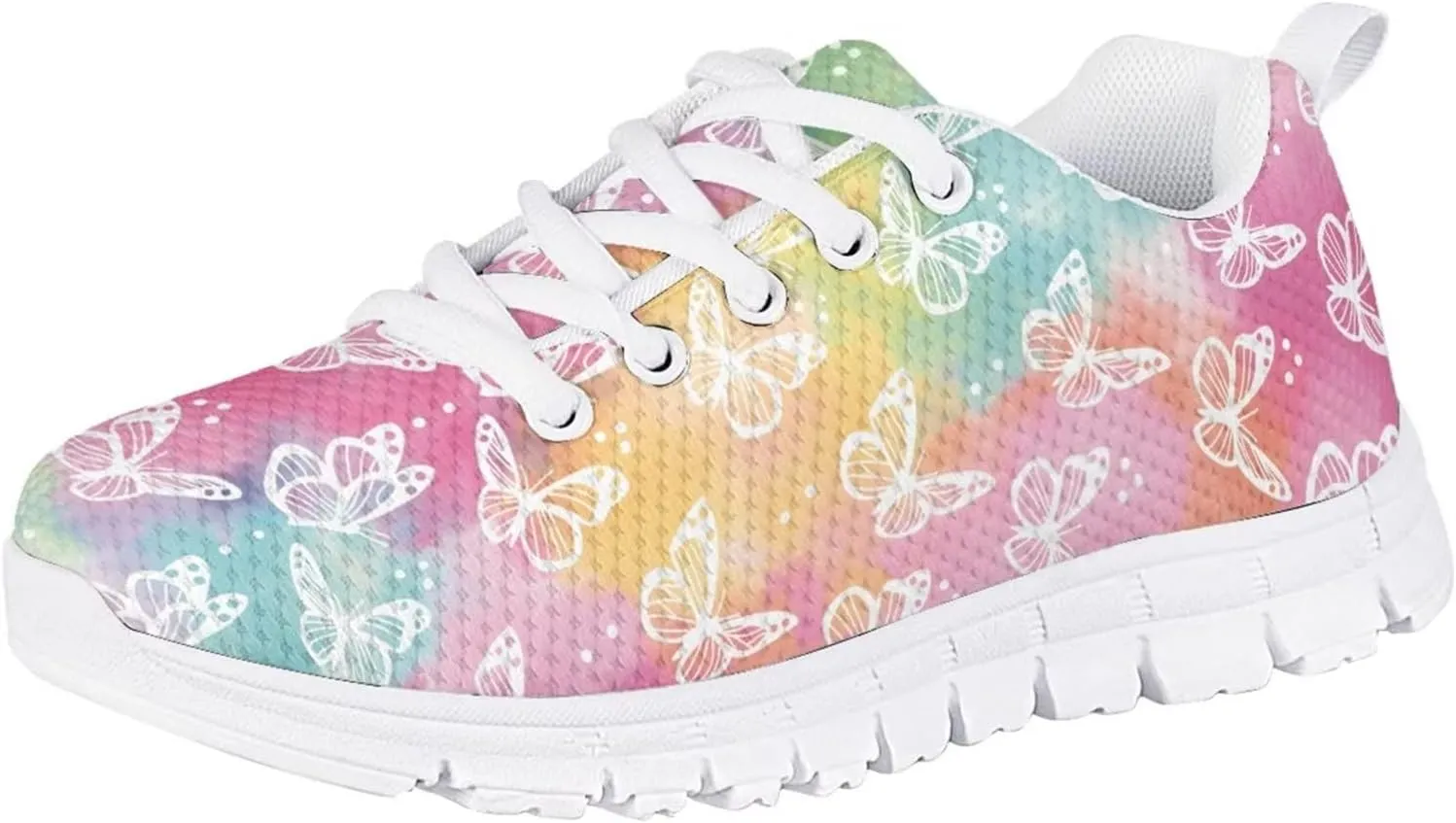 Girls Sneaker Kids Running Tennis Shoes Boys Lightweight Breathable Lace up Dance Sneakers