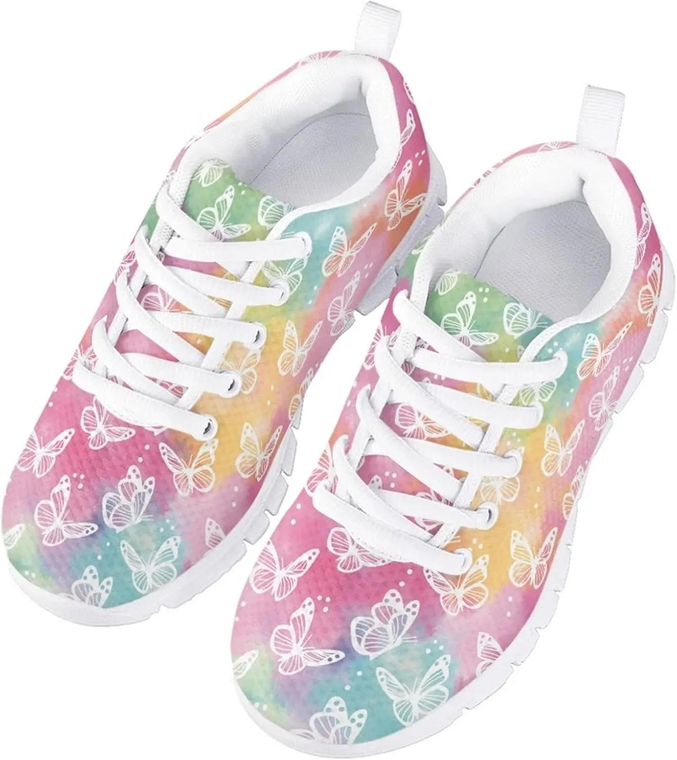 Girls Sneaker Kids Running Tennis Shoes Boys Lightweight Breathable Lace up Dance Sneakers