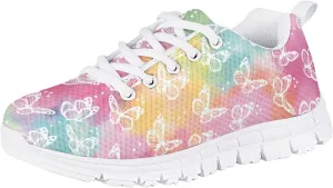 Girls Sneaker Kids Running Tennis Shoes Boys Lightweight Breathable Lace up Dance Sneakers