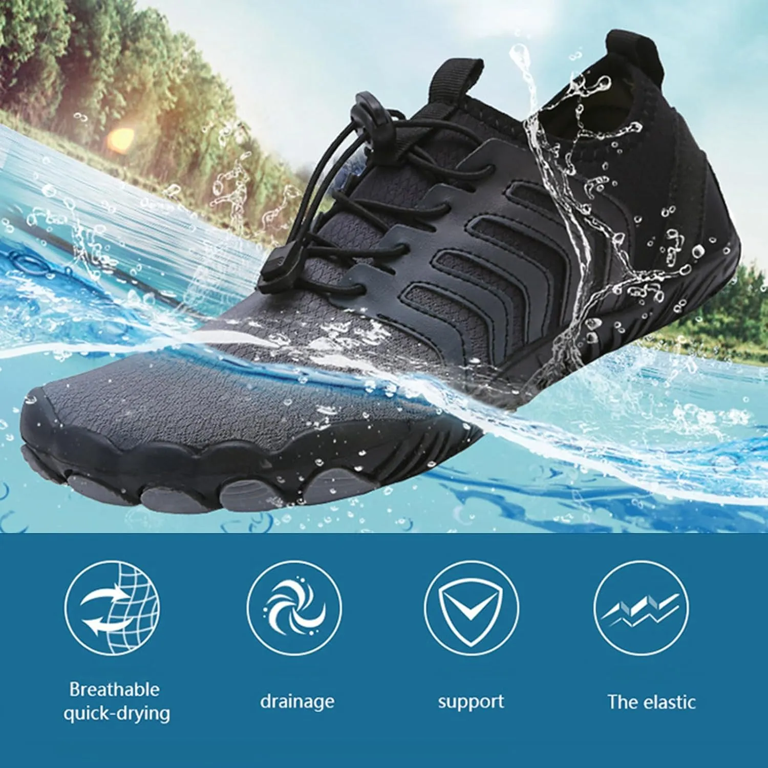 Hike Barefoot Shoes for Women Men Non-Slip Breathable Athletic Footwear,Quick-Dry&Wide Toe Box Trail Swim Camping Water Shoes,Outdoor Lightweight Comfortable Athletic Barefoot Footwear