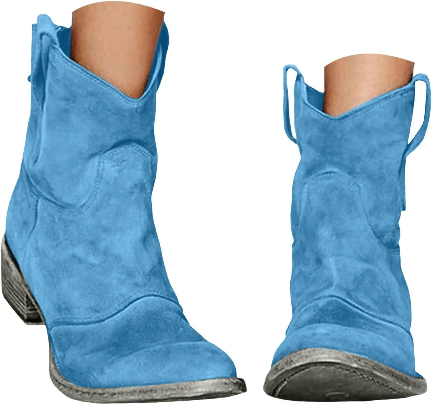 Hiking Boots Women Women's Winter Warm Plus Cotton Thickened Furry Snow Boots Chunky Heels Elegant Short Booties