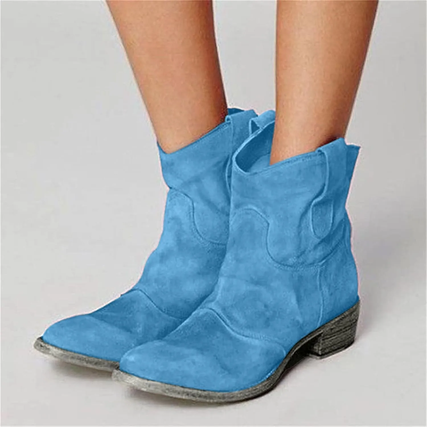 Hiking Boots Women Women's Winter Warm Plus Cotton Thickened Furry Snow Boots Chunky Heels Elegant Short Booties