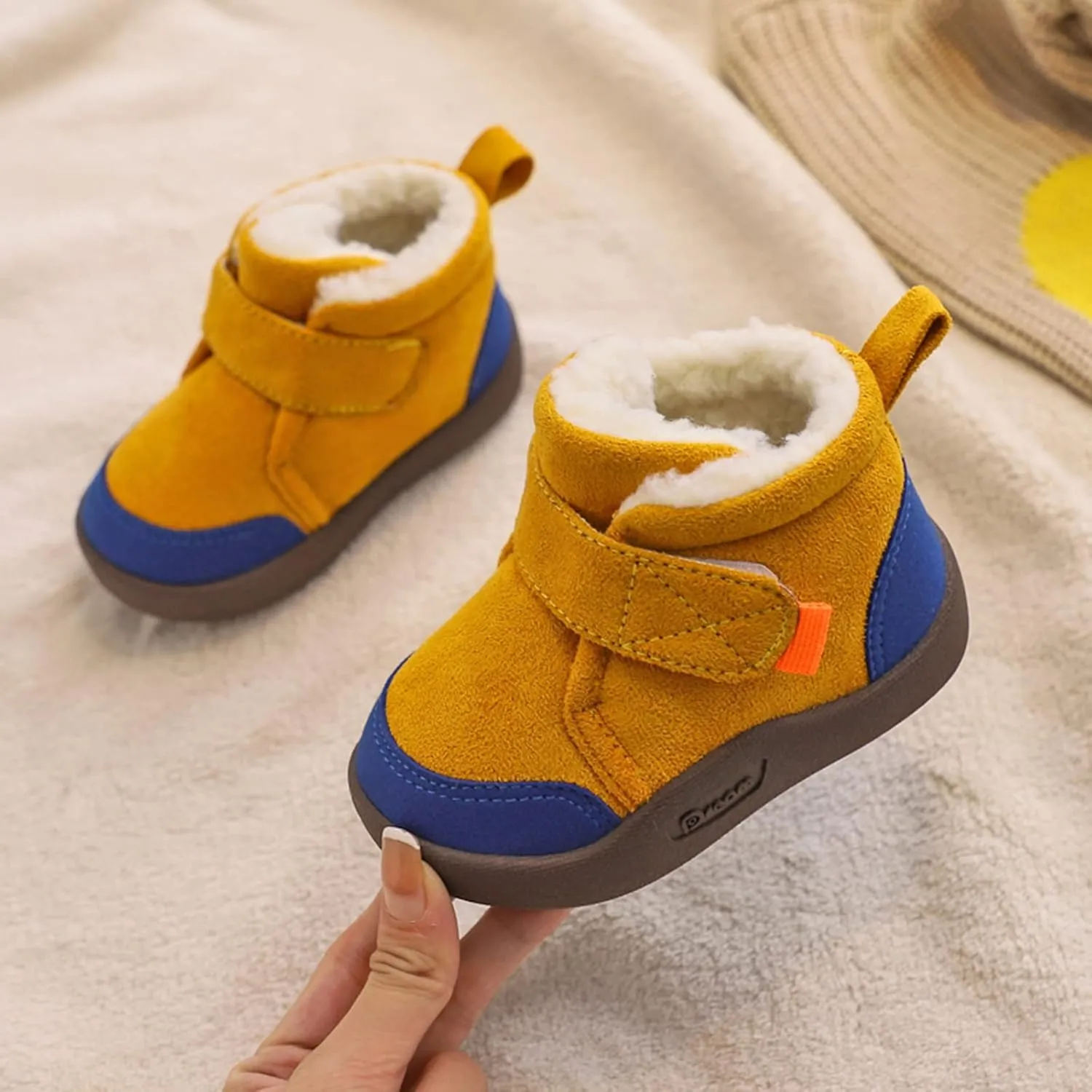 Insulated Snow Ankle Boot For Boy Non Slip Plush Lined Winter Walking Shoes For Boy Wide Toe Box Warm Snow Boots