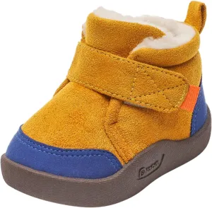 Insulated Snow Ankle Boot For Boy Non Slip Plush Lined Winter Walking Shoes For Boy Wide Toe Box Warm Snow Boots