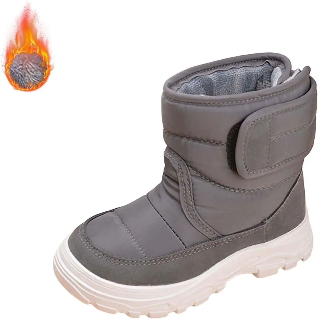 Insulated Snow Shoes For Boy Winter Walking Shoes For Baby Non Slip Plush Lined Ankle Boots Waterproof Hiking Boots