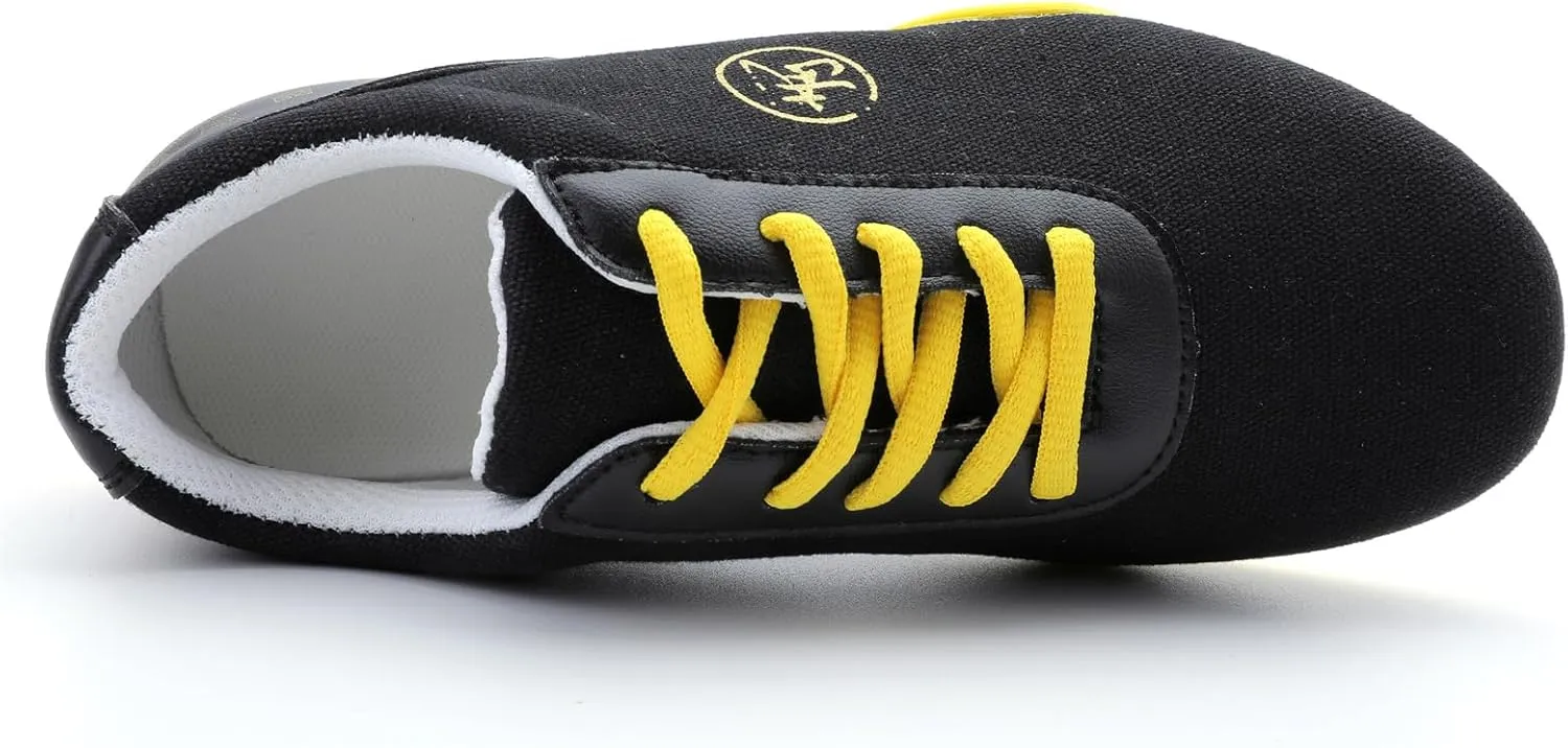 JiuQing Men's Martial Arts Shoes Barefoot Outdoor Fitness Training Shoes Canvas Breathable Tai Chi Sneaker