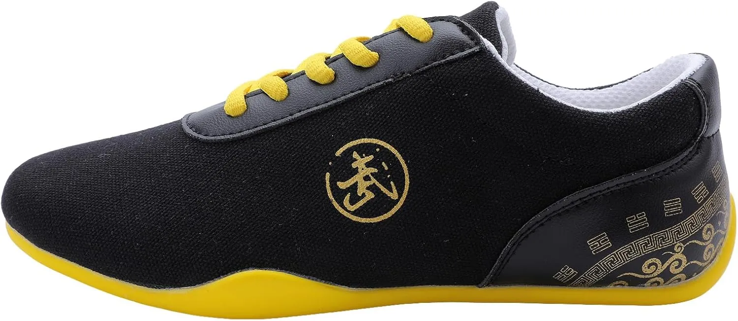 JiuQing Men's Martial Arts Shoes Barefoot Outdoor Fitness Training Shoes Canvas Breathable Tai Chi Sneaker