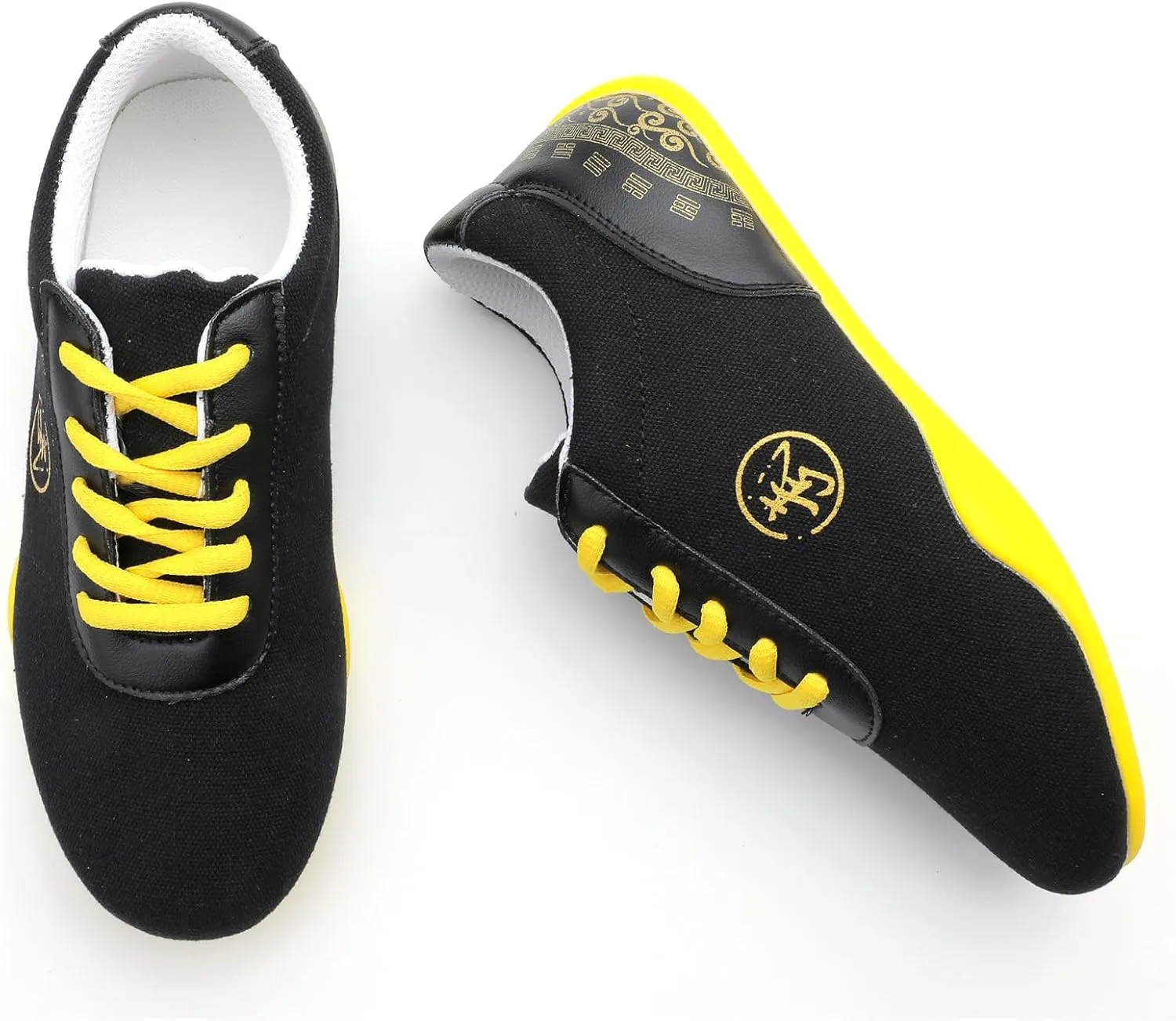 JiuQing Men's Martial Arts Shoes Barefoot Outdoor Fitness Training Shoes Canvas Breathable Tai Chi Sneaker