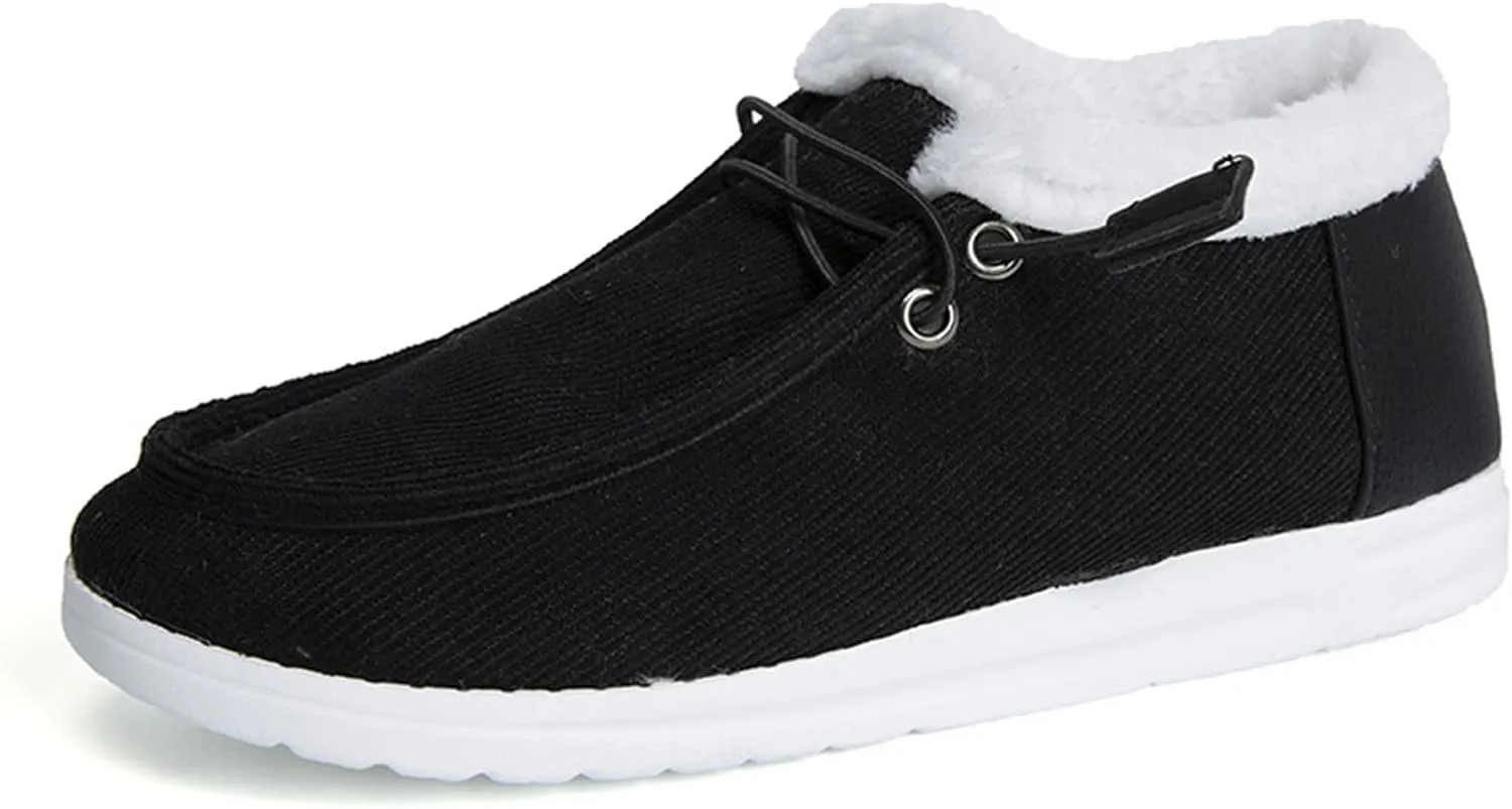 Lausiuoe Snow Boots For Women Cute Fur Lined Classic Fuzzy Fashion Winter Slip On Ankle Booties Fashion Warm Shoes Loafers