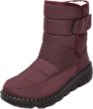 Lausiuoe Snow Boots For Women Waterproof Insulated Wide Width Winter Shoes with Fur Lined Warm Slip On Outdoor Booties
