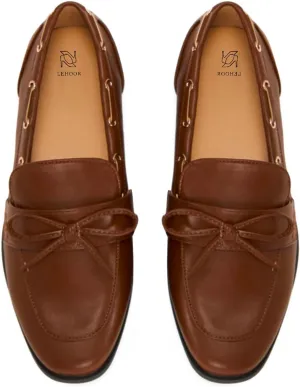 LEHOOR Women Square Closed Toe Flats Bow Slip On Flat Penny Loafer Matte Knotted Flat Shoes Comfort Two-Tone Oxford Loafers Office Ladies Work Daily Bass Coach Loafers Driver Club Spring 4-11 M US