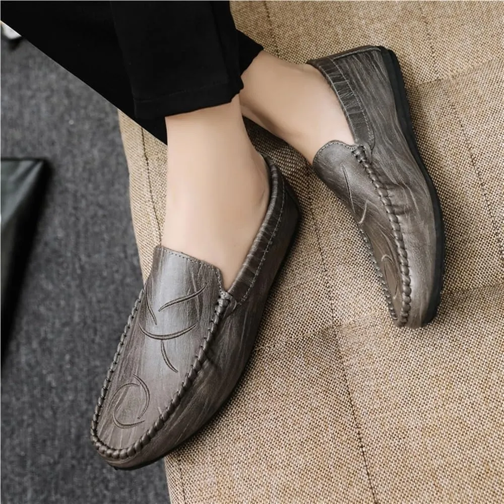 Loafers for Men Slip Resistant Slip On Driving Loafers PU Leather Resistant Lightweight Comfortable