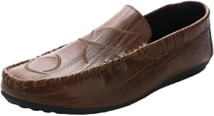Loafers for Men Slip Resistant Slip On Driving Loafers PU Leather Resistant Lightweight Comfortable