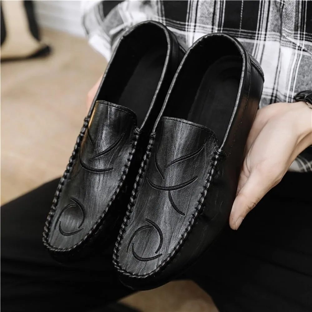 Loafers for Men Slip Resistant Slip On Driving Loafers PU Leather Resistant Lightweight Comfortable
