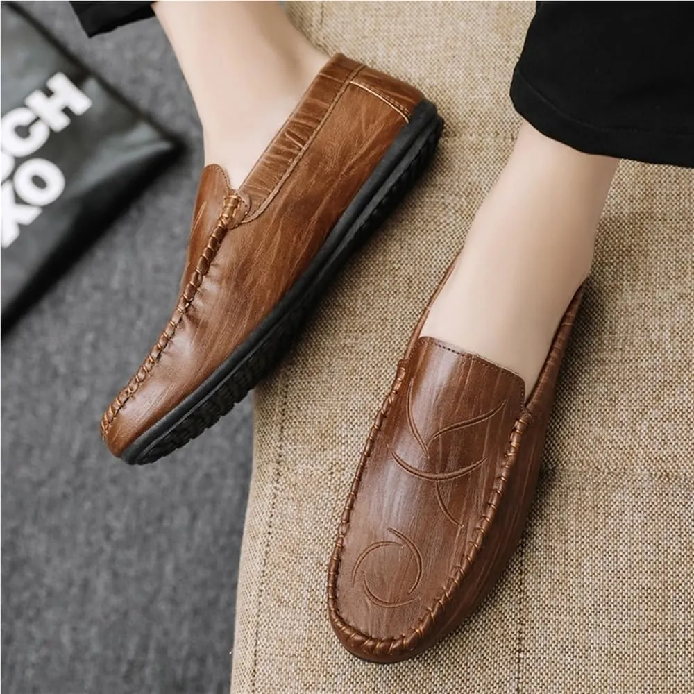 Loafers for Men Slip Resistant Slip On Driving Loafers PU Leather Resistant Lightweight Comfortable