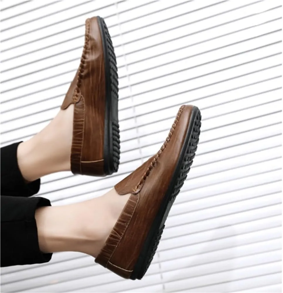 Loafers for Men Slip Resistant Slip On Driving Loafers PU Leather Resistant Lightweight Comfortable