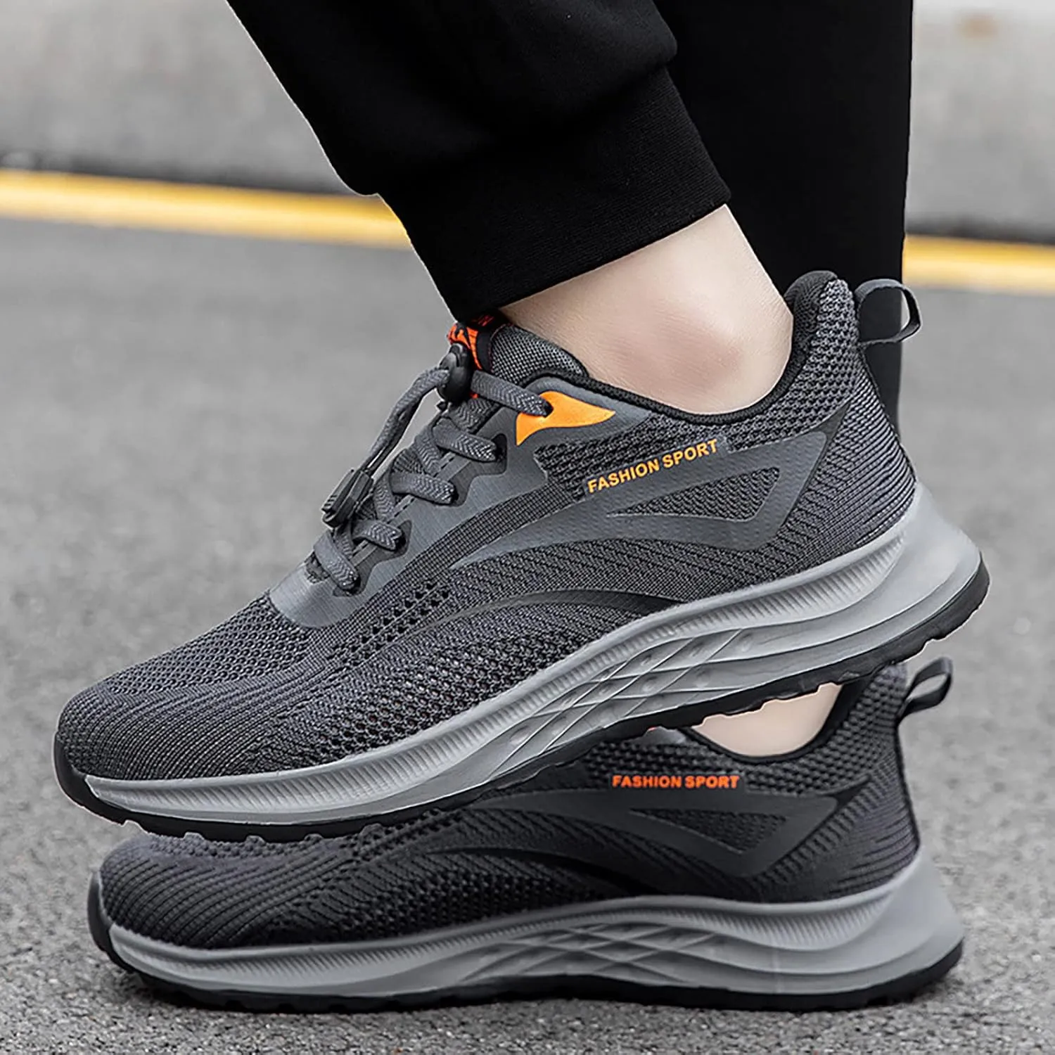 Men's Comfortable Diabetic Shoes Breathable Casual Comfortable Walking Sneaker Lightweight Elderly Slip on Shoes