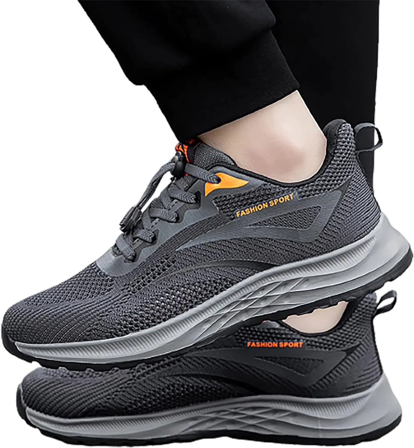 Men's Comfortable Diabetic Shoes Breathable Casual Comfortable Walking Sneaker Lightweight Elderly Slip on Shoes