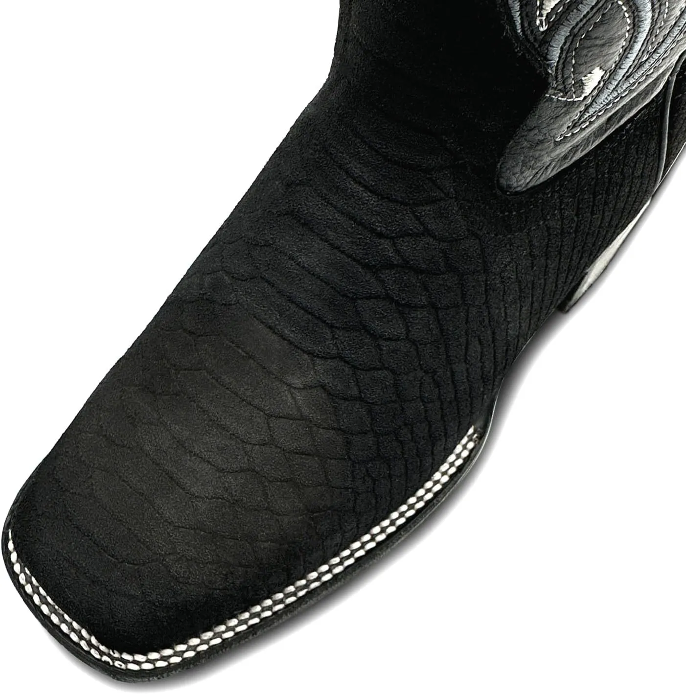 Mens Exotic Snakeskin Square Toe Phyton Print Genuine Leather Western Boots