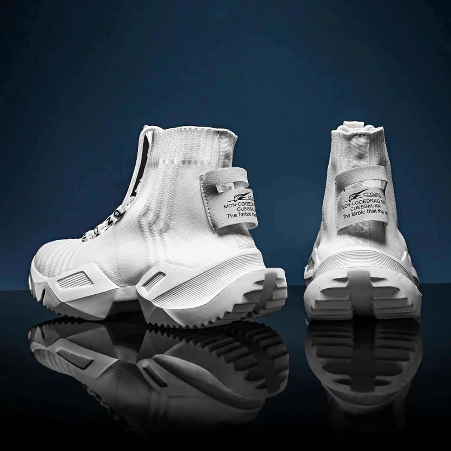 Men's Fashion Sneakers High Top Walking Casual Shoes Outdoor Sports Walking Mesh Breathable Running Sneakers Street Trendy Walking High Top Shoes