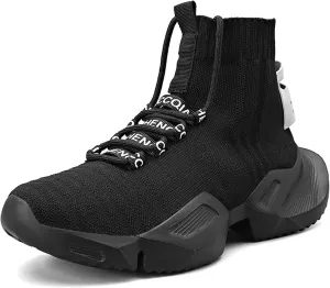 Men's Fashion Sneakers High Top Walking Casual Shoes Outdoor Sports Walking Mesh Breathable Running Sneakers Street Trendy Walking High Top Shoes