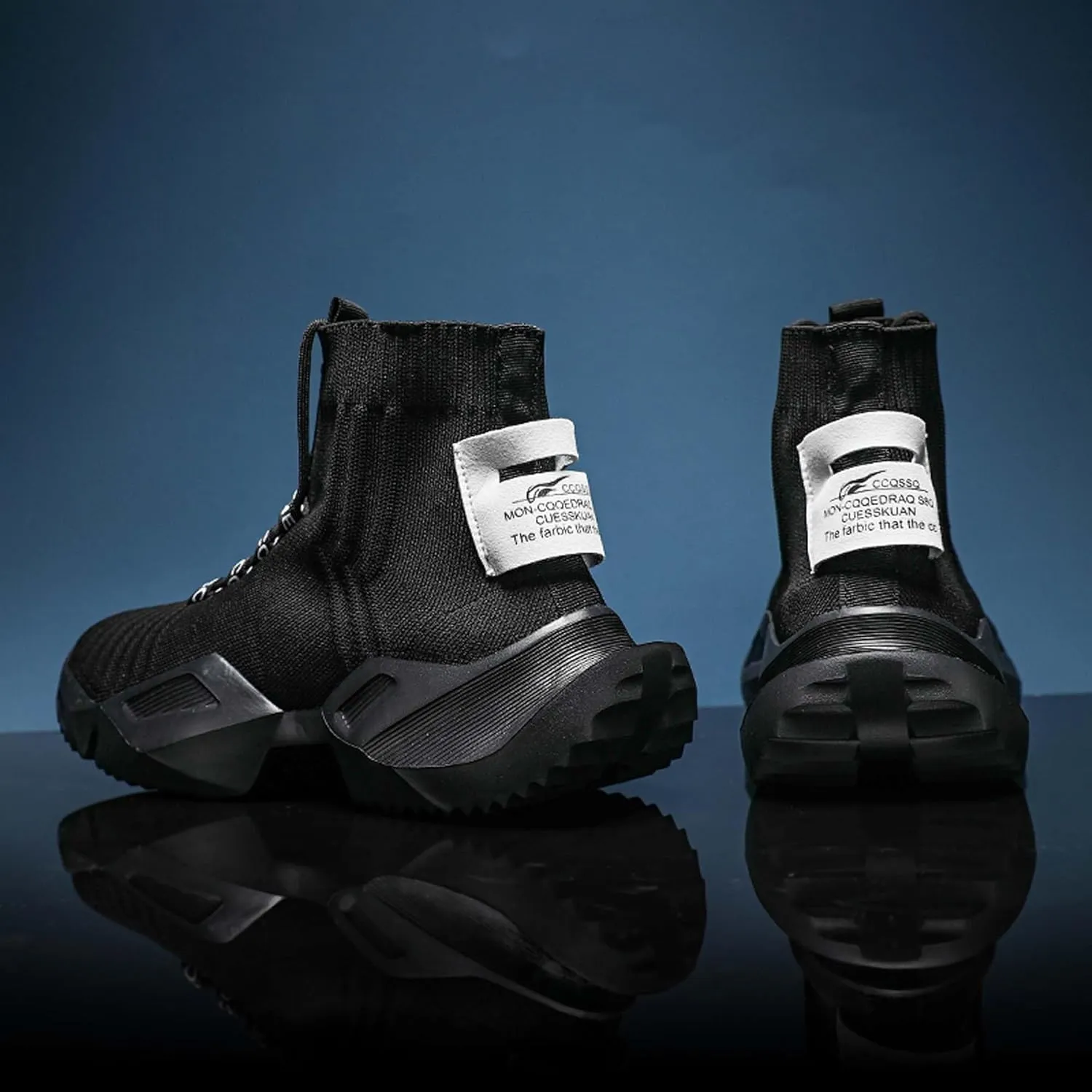 Men's Fashion Sneakers High Top Walking Casual Shoes Outdoor Sports Walking Mesh Breathable Running Sneakers Street Trendy Walking High Top Shoes