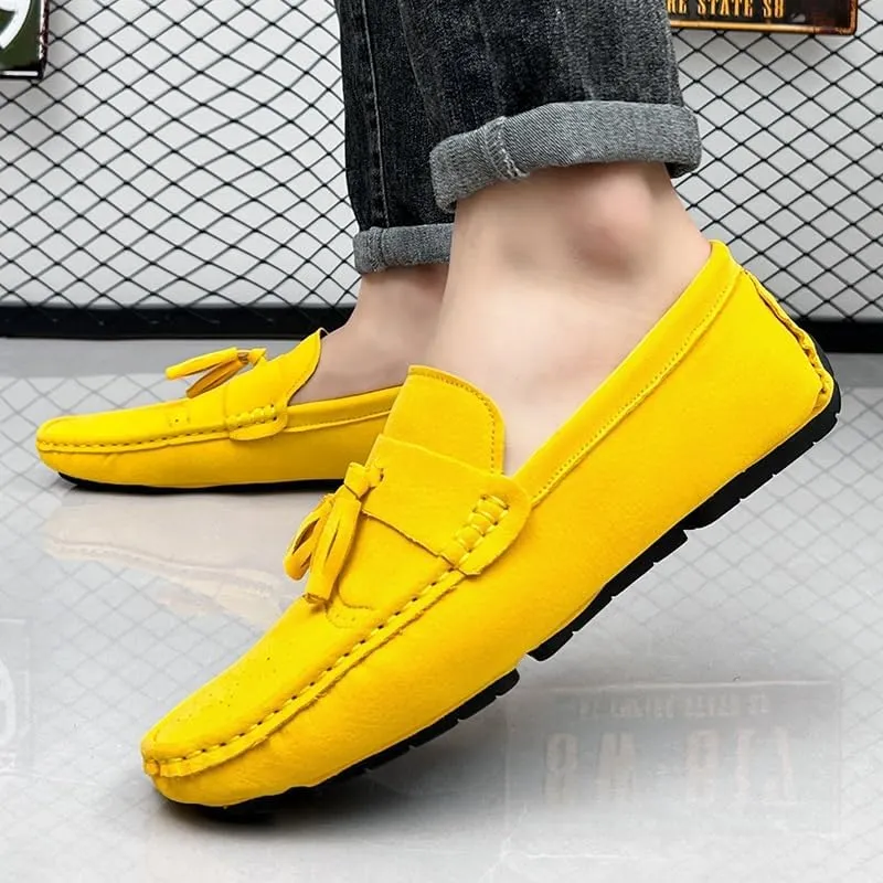 Mens Loafers Penny Loafers with Tassel Suede Vamp Comfortable Resistant Lightweight Party Slip On