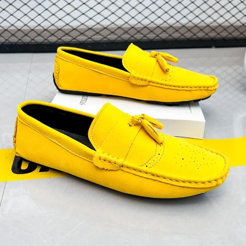 Mens Loafers Penny Loafers with Tassel Suede Vamp Comfortable Resistant Lightweight Party Slip On