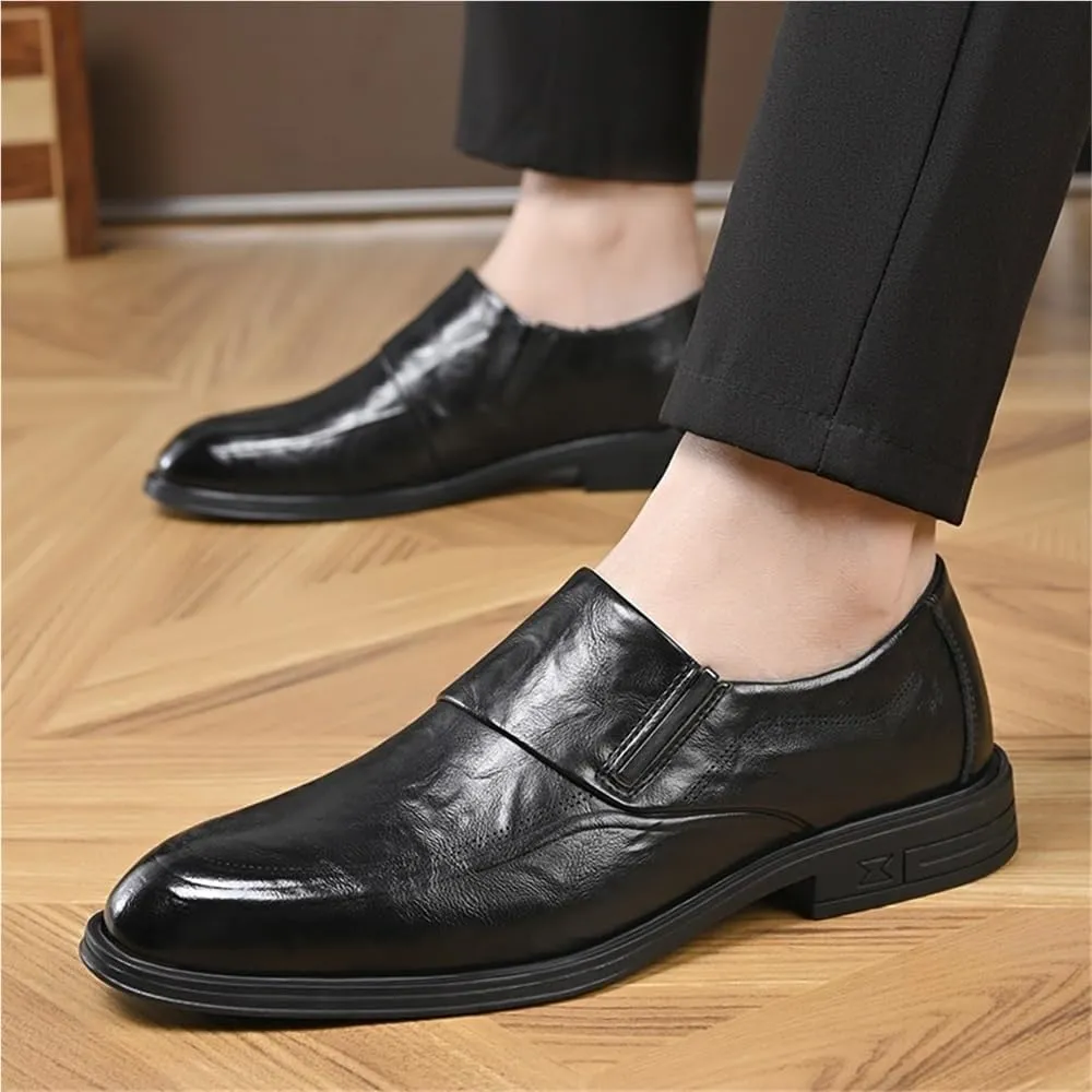 Mens Loafers Shoes Suede Vamp Evening Comfor Round Toe Working Low Top Shoe Slip On