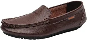 Men's Loafers Square Toe Faux Leather Moccasins Shoes Flexible Comfortable Anti-Slip for Traveling Driving Office Work