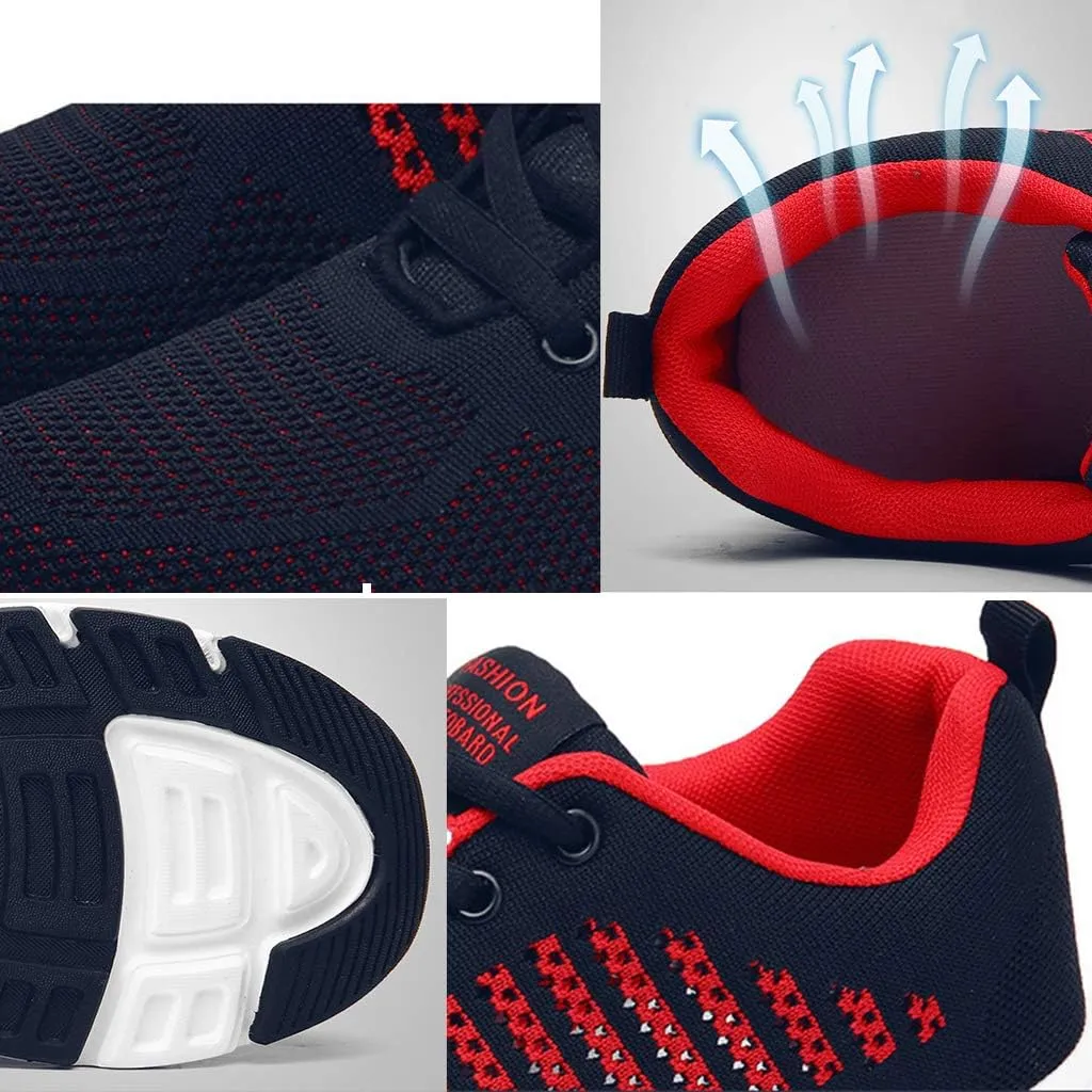 Men's Sneakers,Outdoor Road Walking Fitness Running Shoes Lightweight Breathable Trainers Shoes,Orange- 39/UK 6.5/US 7